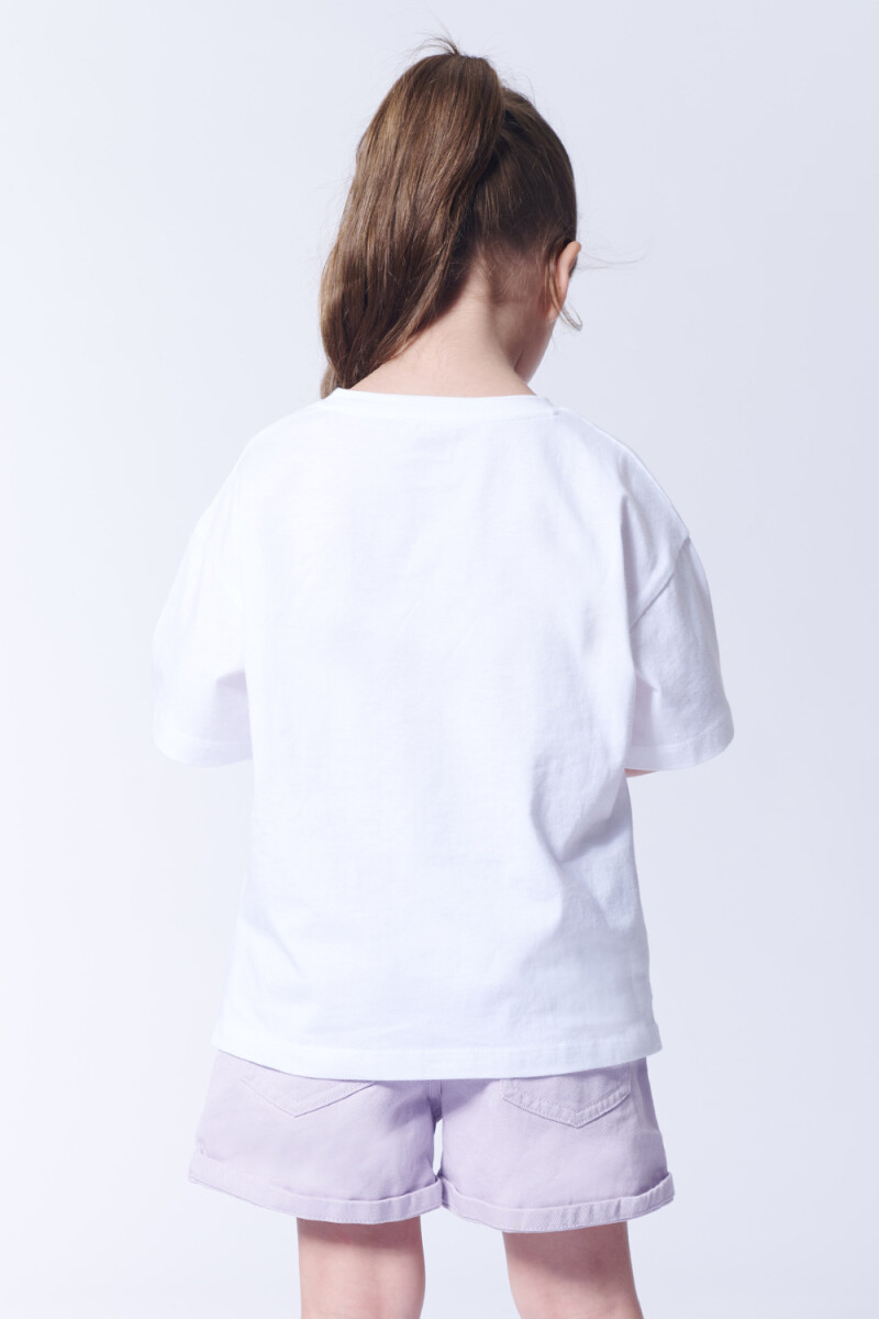 Remera manga corta estampa Corazones Blanco