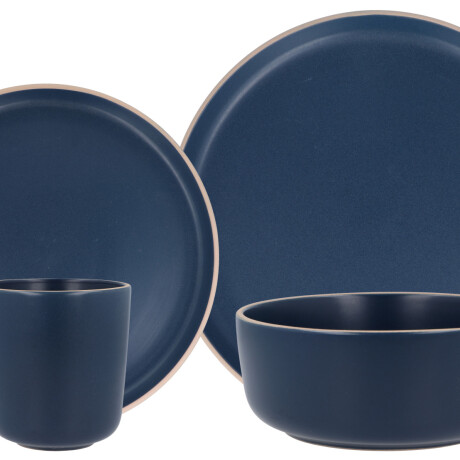 Juego de vajilla de cerámica de 16 piezas Azul Juego de vajilla de cerámica de 16 piezas Azul