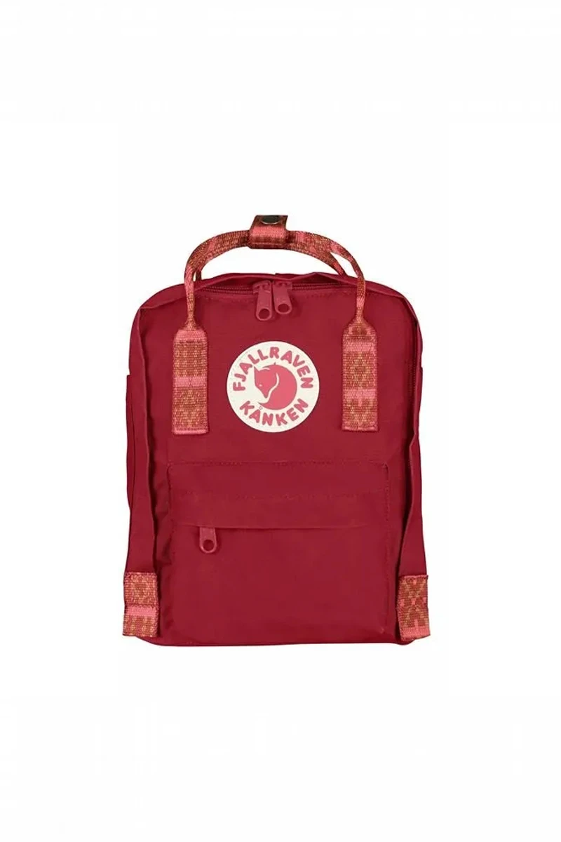 Kanken Mini - Deep Red - Folk Pattern 