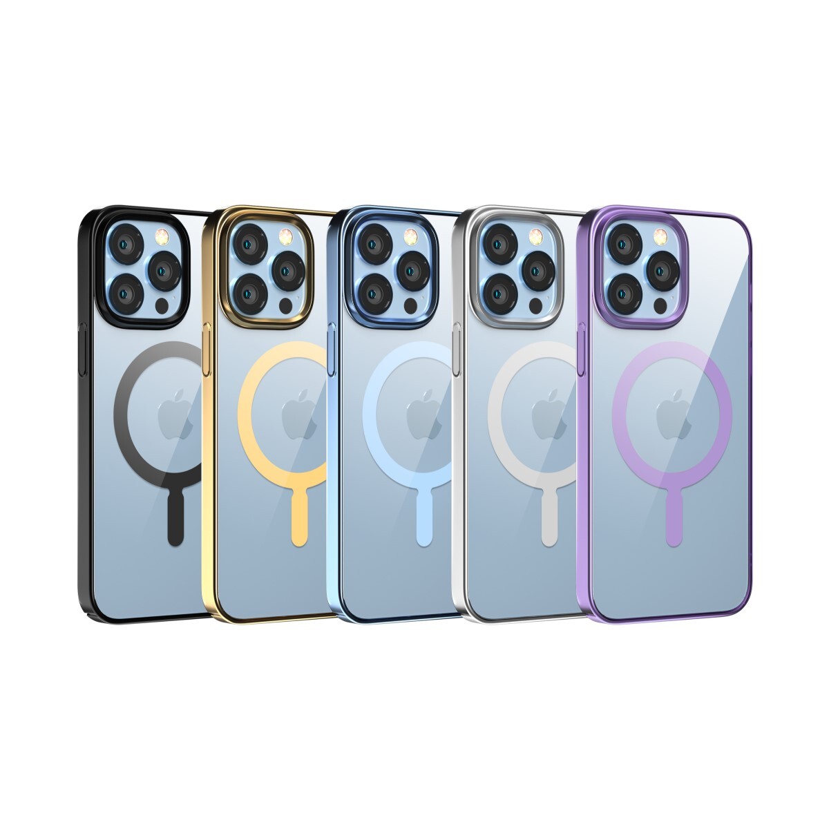 Protector case con borde para iphone 14 magnética magsafe devia Purple