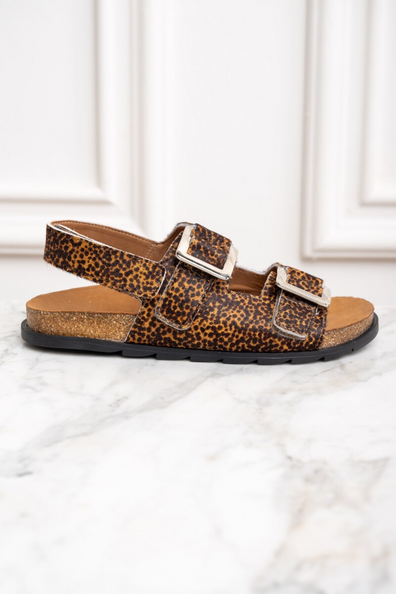 Sandalia Animal Print - Marron 