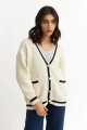 Cardigan con detalles en contraste BLANCO