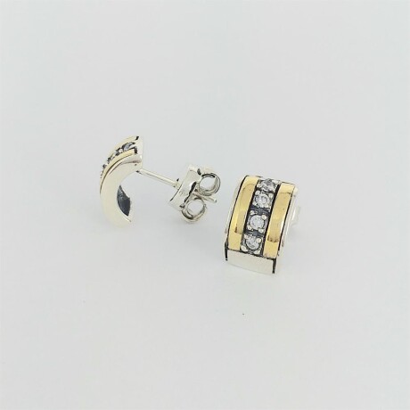 Caravanas de plata 925 con doublé en oro 18ktes y circonias. Caravanas de plata 925 con doublé en oro 18ktes y circonias.