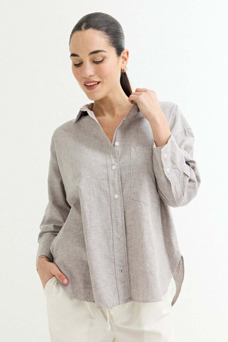 Camisa lisa rustica GRIS