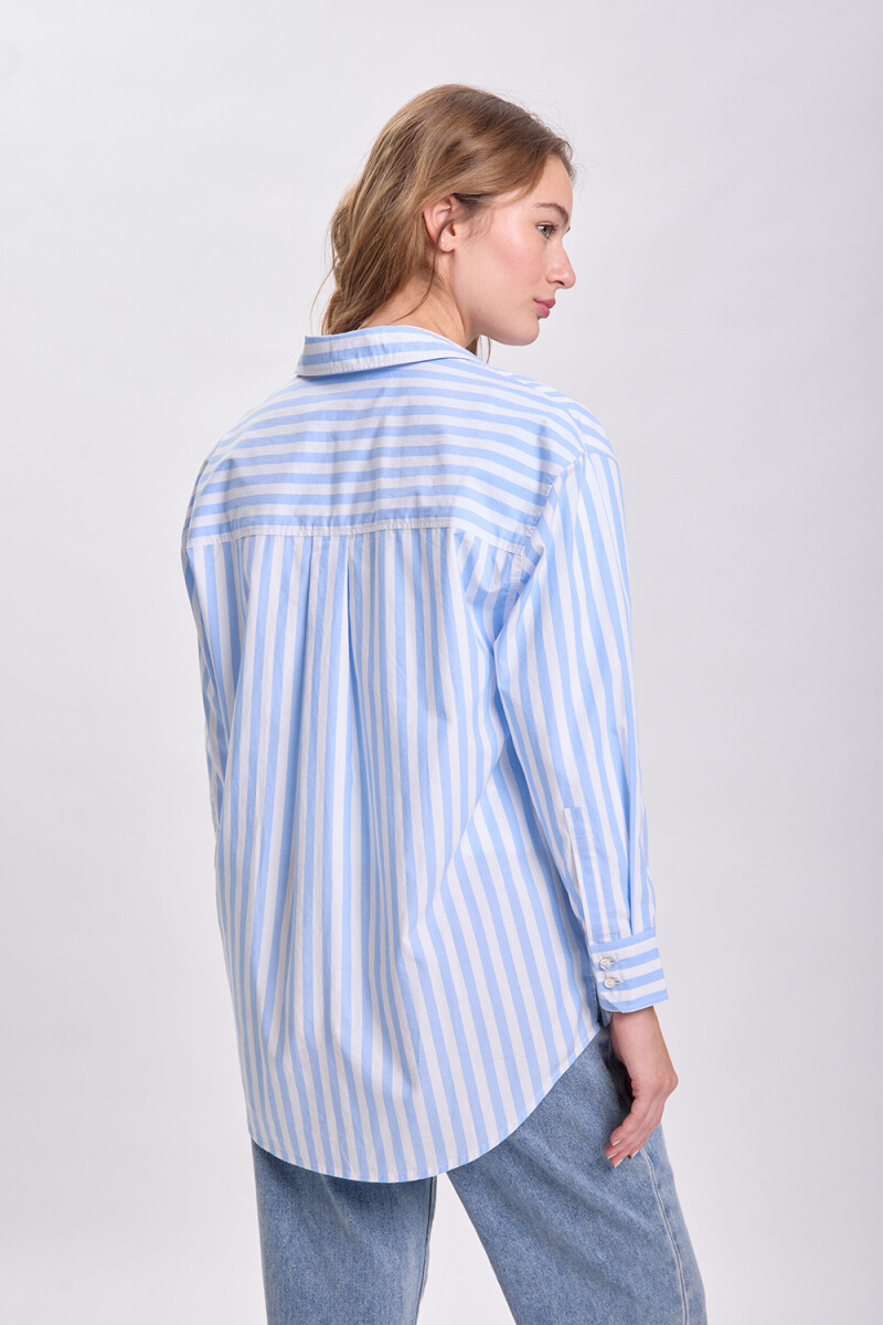 Camisa rayada Blanco