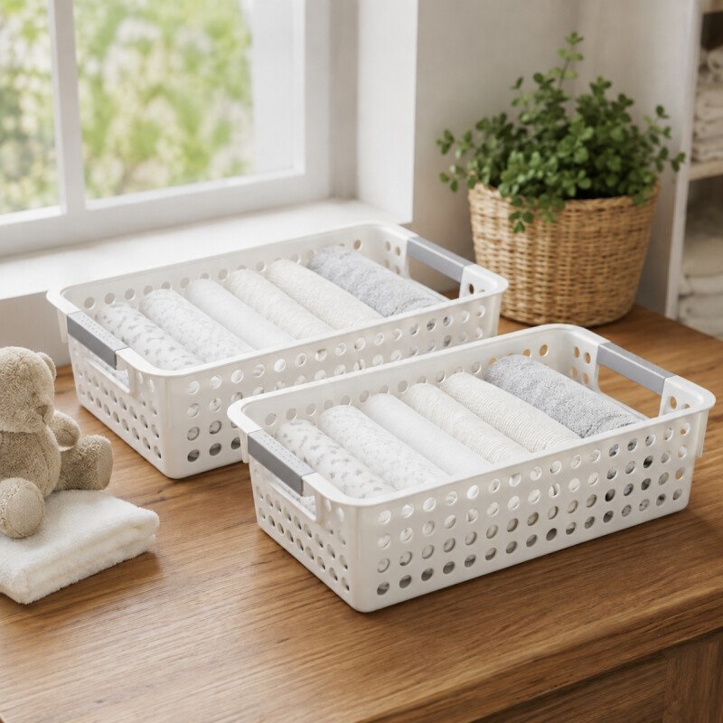 Set x2 Cesto Calado S 18 X 27 X 8 cm BLANCO