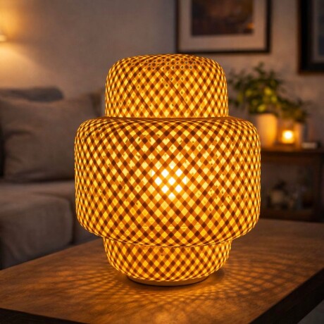 Lámpara de Mesa Bambú Ø30cm x Alt 37cm Lámpara de Mesa Bambú Ø30cm x Alt 37cm