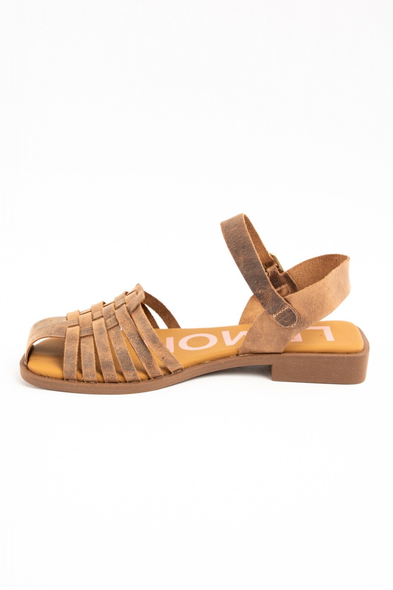 Sandalia Cangrejera Con Tobillera Chocolate
