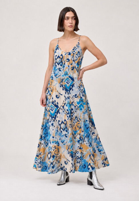 Vestido Estampado Celeste