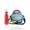 Set de lunchera Big de neopreno con correa ajustable y botella de acero inoxidable 500ml brio set crystal/rojo