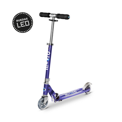 Monopatín Micro Sprite Plegable LED Ajustable con 2 Ruedas AZUL