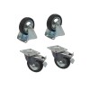 4 Ruedas Goma 2 Fijas + 2 Giratoria C/freno 100mm 4 Ruedas Goma 2 Fijas + 2 Giratoria C/freno 100mm