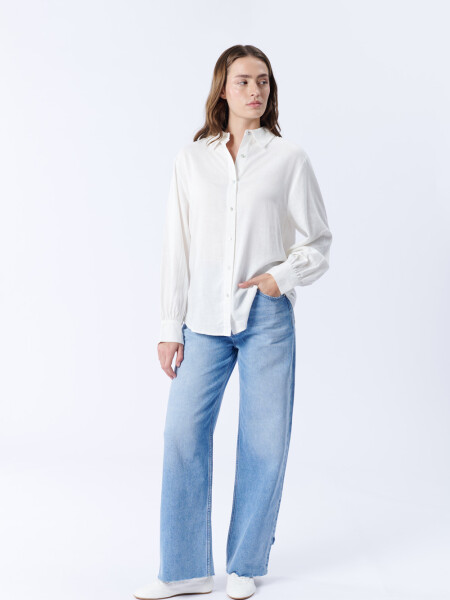 Pantalón De Jean Wide Azul Medio