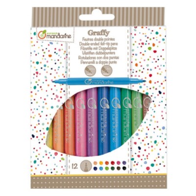 12 Doubleended Felt - Tip Pens 12 Doubleended Felt - Tip Pens