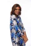 VESTIDO IRINA ESTAMPADO NEGRO Y AZUL