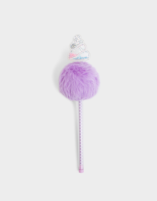 Lapices y Lapiceras Pompon Silicona Lapicera Con Corona - Violeta Lila