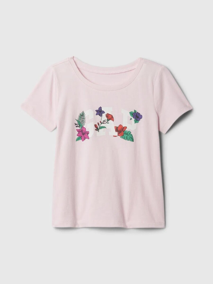 Remera Logo Gap Manga Corta Toddler Niña - Light Peony 