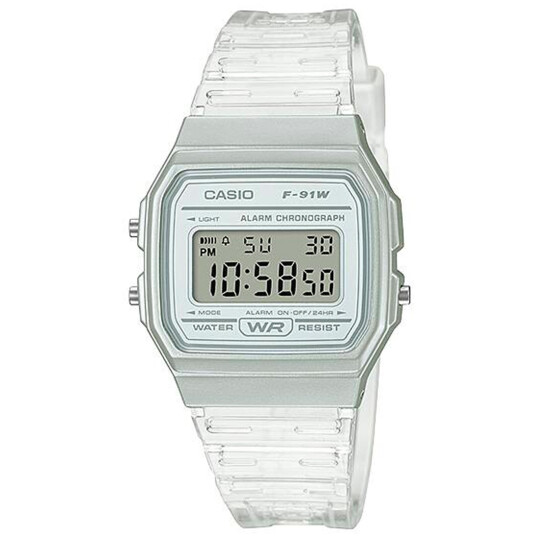 Reloj CASIO RETRO F91WS-7DF Resina Transparente Esfera 33mm 0