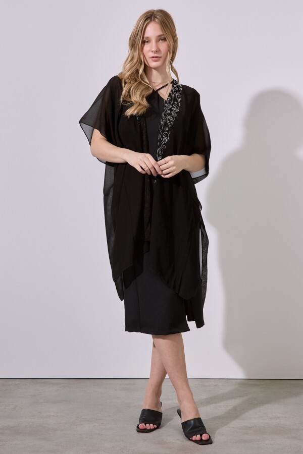 Kimono Brillos NEGRO/PLATEADO
