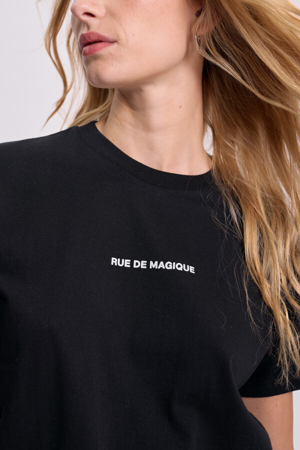 Remera básica estampa Ave Negro