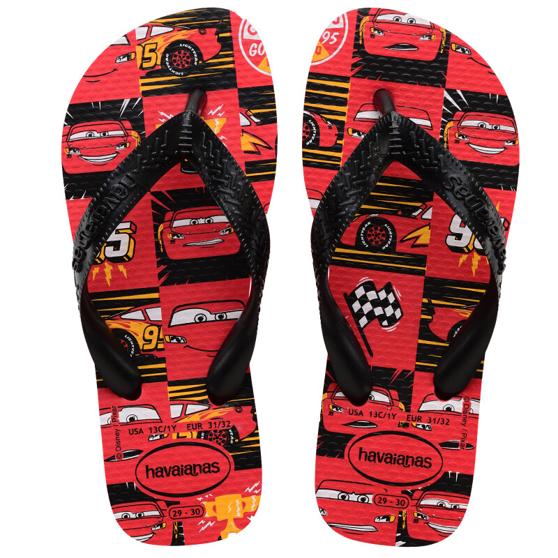 Sandalia de Niños Havaianas Kids Cars Rojo Rubí - Negro