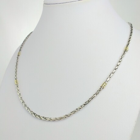 Gargantilla de plata 925 y detalles de doublé en oro 18ktes, 45cm Gargantilla de plata 925 y detalles de doublé en oro 18ktes, 45cm
