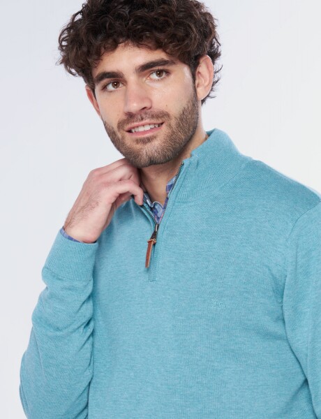 BUZO TEJIDO DE ALGODÓN Verde agua