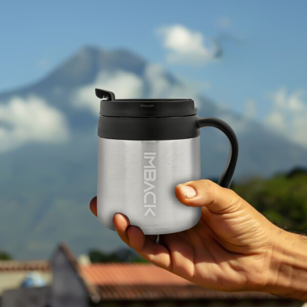 Taza Vaso Termico 355ml Tapa Asa Acero Inoxidable Doble Capa Taza Vaso Termico 355ml Tapa Asa Acero Inoxidable Doble Capa