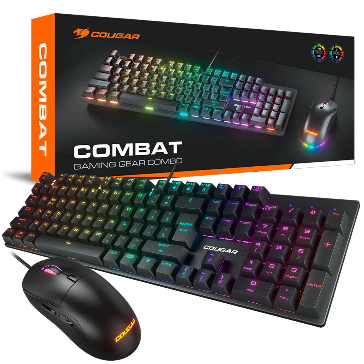 Combo Gamer Combat Cougar Teclado + Mouse Rgb - COMBO COUGAR COMBAT TECLADO MOUSE 