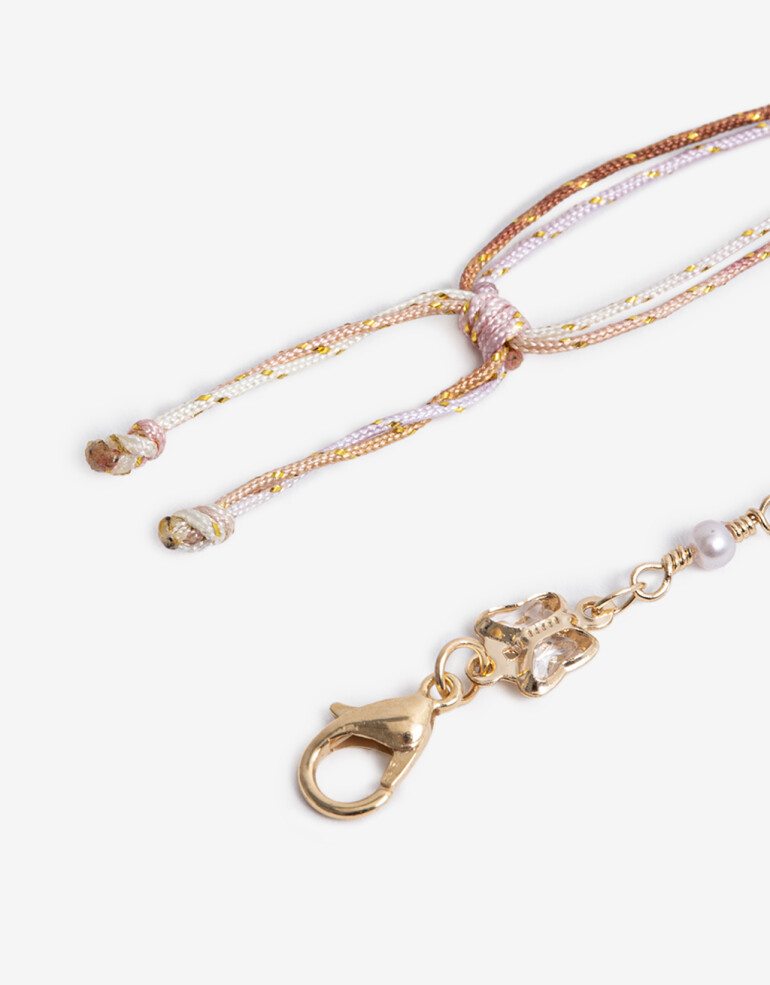 Pulseras Flexibles Sets Piedra Set Pulseras Mariposa Y Piedra - Dorado Oro Cepillado Mate
