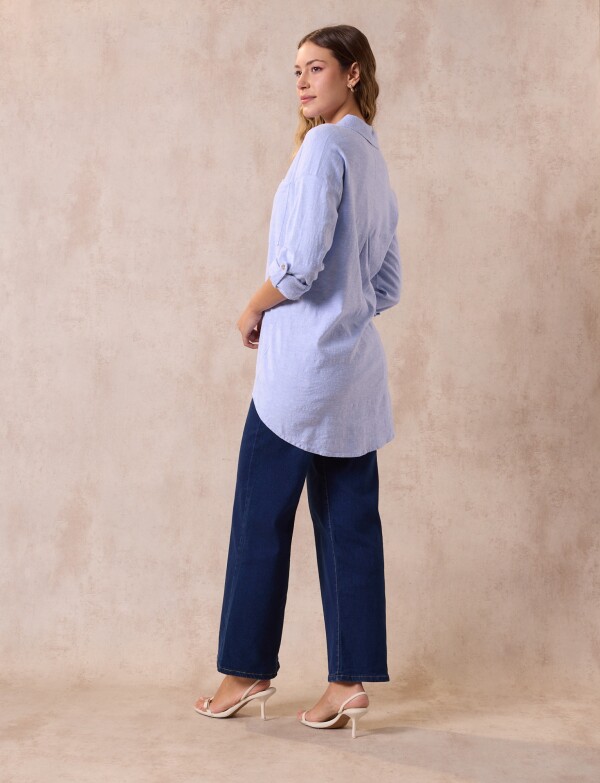 Camisola Lino CELESTE