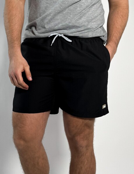 Short de baño liso Salvo Negro