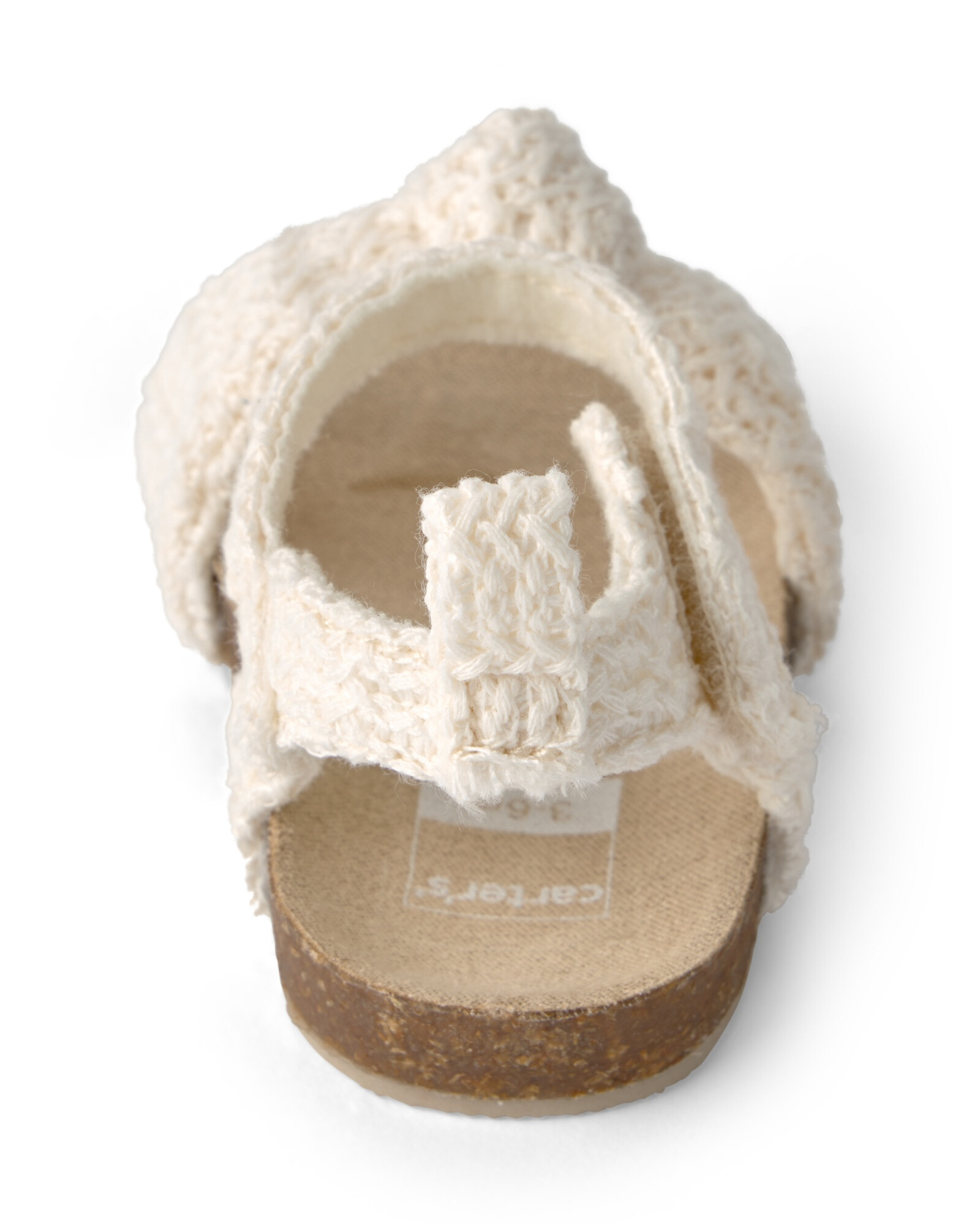 Sandalias crochet con velcro, en color crema Sin color
