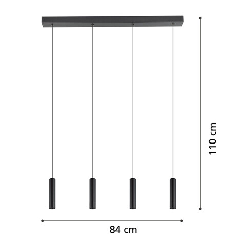 Lámpara colgante 4 cabezales LED 4x5W ALMUDAINA EG0148