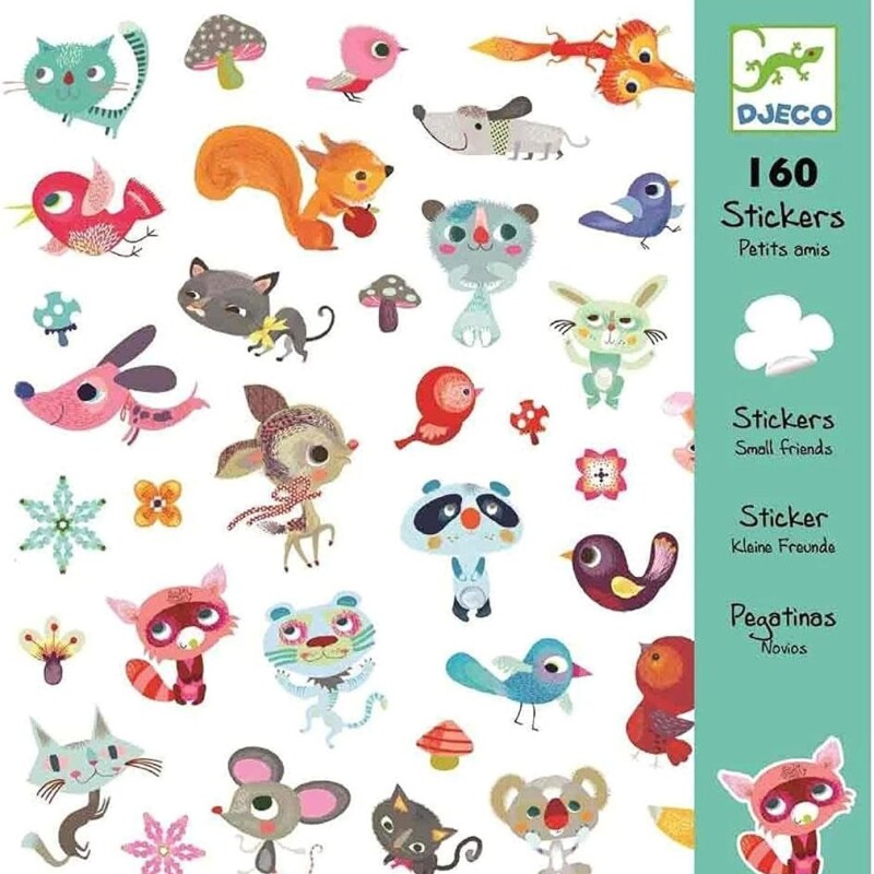 Set de 160 stickers Pequeños amigos