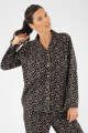 Pijama flannelfleece grey animal Negro