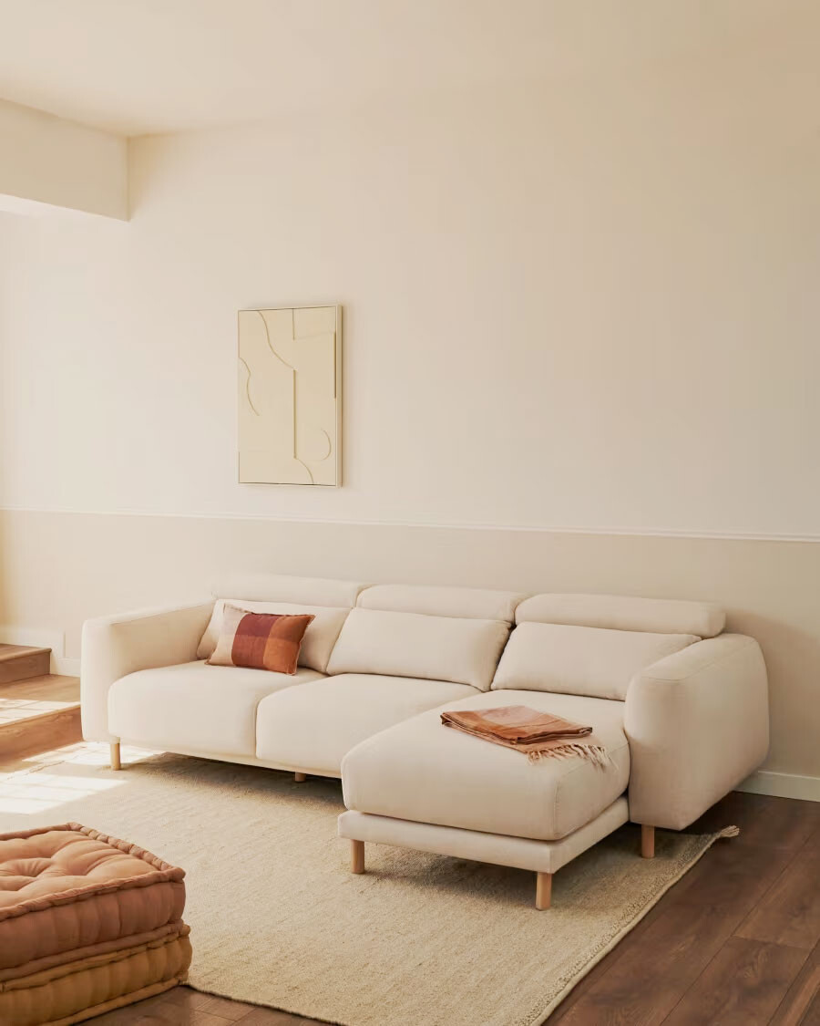 Sofá Singa 3 Plazas con chaise longue derecho blanco 296 cm