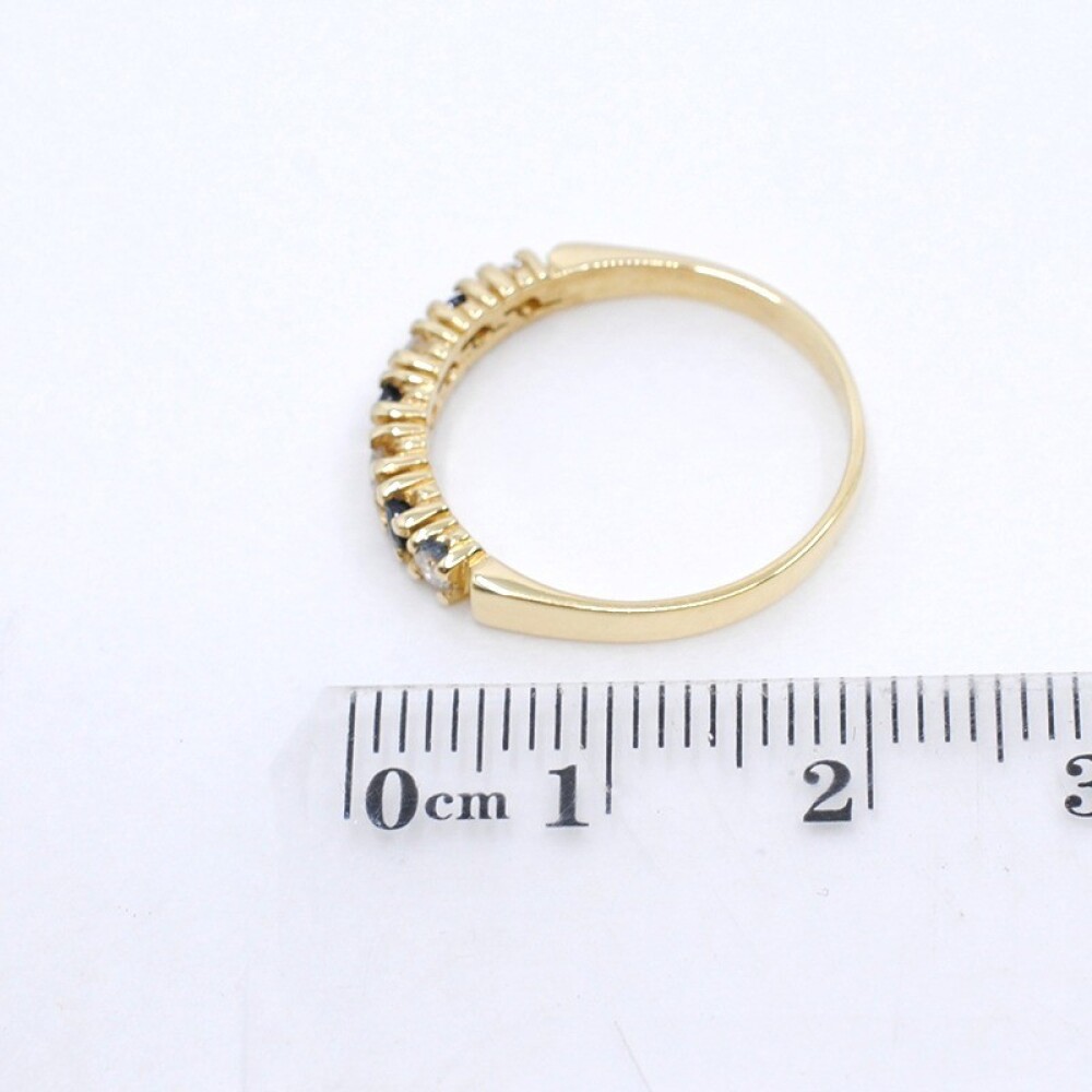 Anillo En Oro 18K, Brillantes Y Zafiros Anillo En Oro 18K, Brillantes Y Zafiros