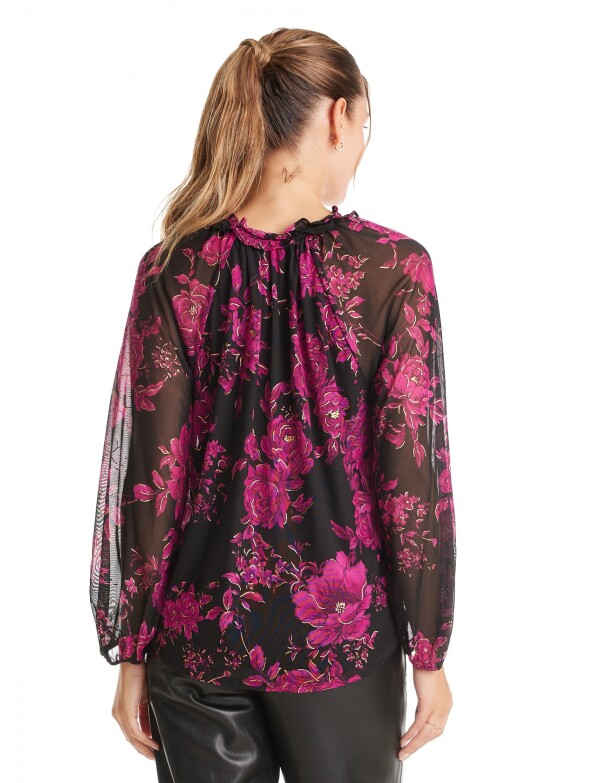 Blusa Microtul Print NEGRO/VIOLETA