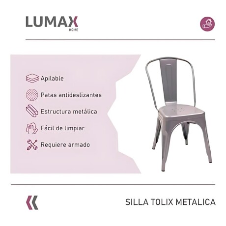 Pack 4 Sillas Tolix Lumax Varios Colores Gris