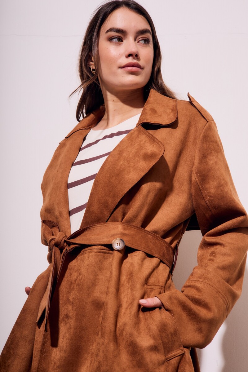 Trench Gamuza Vegana Camel