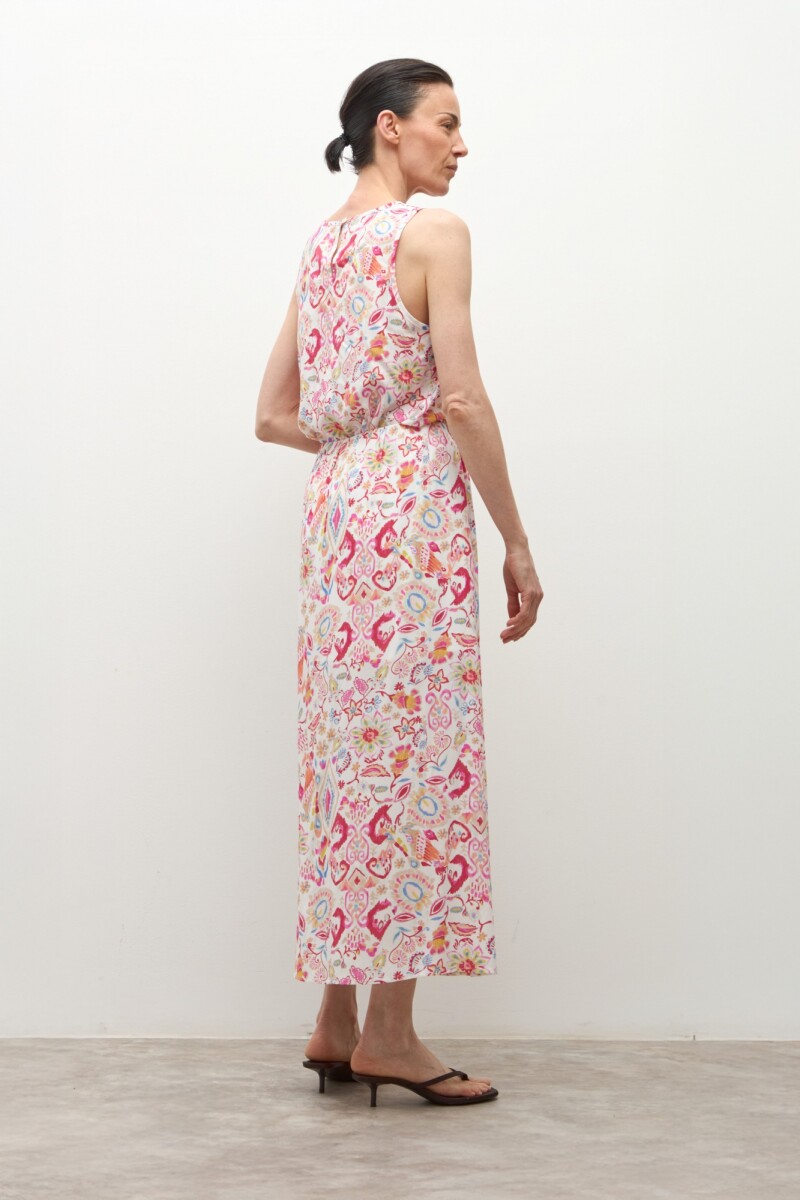 Falda estampada paisley rojo