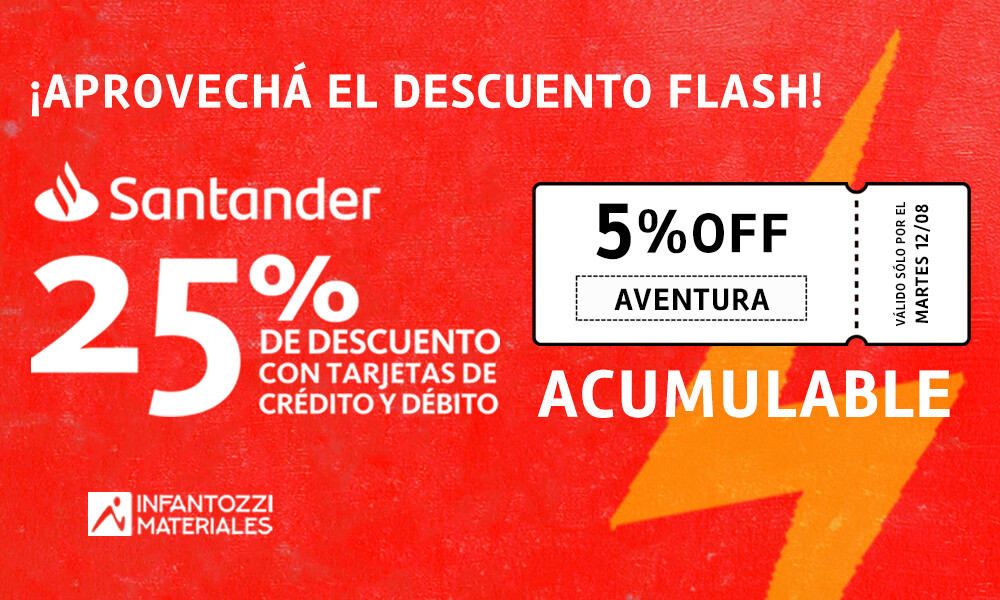 Descuento Acumulable con Santander: Código AVENTURA
