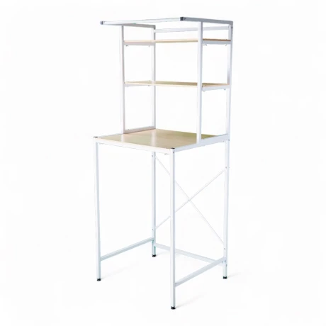 Mueble Hierro y Madera Racks Sobre Lavarropa, Ancho 70cm Blanco