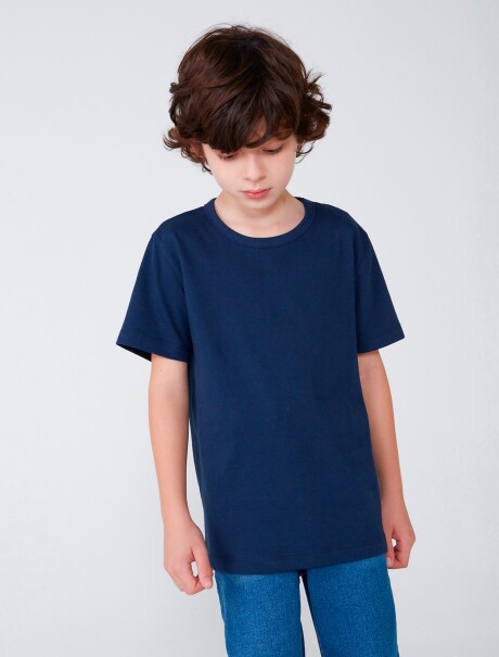 CAMISETA BÁSICA INFANTIL MANGA CORTA AZUL