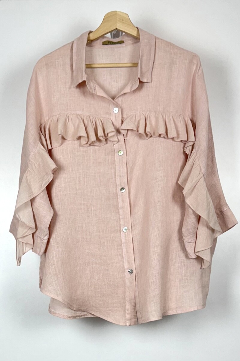 CAMISA LINO VOLADOS ALBA - ROSA 