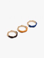 Set De Anillos Con Esmalte multicolor
