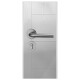 Puerta Desarmada Interior en MDF con Marco y Cerradura Lumax Blanca tramada Diseño Ankara Herraje Plateado