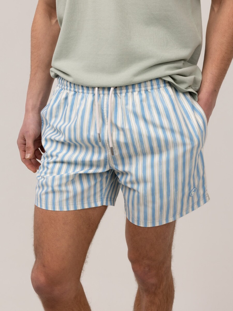 Short de Baño - Rayas Azul 