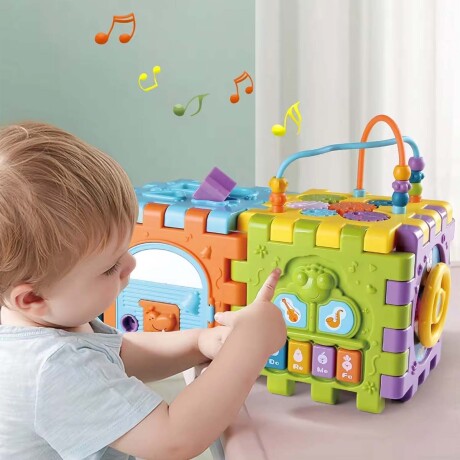 Cubo Didáctico Musical Encastrable Juego Actividades Huanger Multicolor
